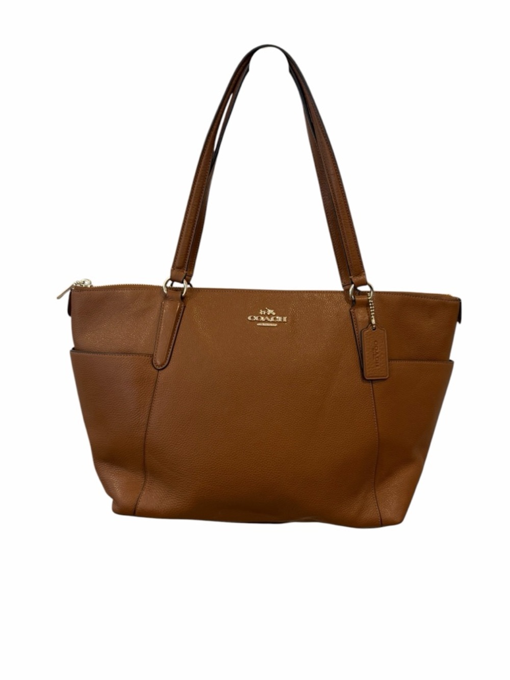 Coach Ava Tote Brown Pebbled Leather Gold Hardware F37216